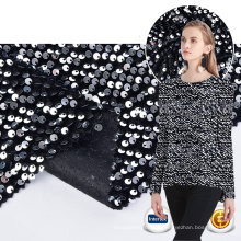 Black embroidery velvet velour fabrics factories in china fabric with glitter sequins